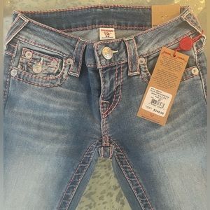 True Religion Skinny Jeans w Pink Stitching